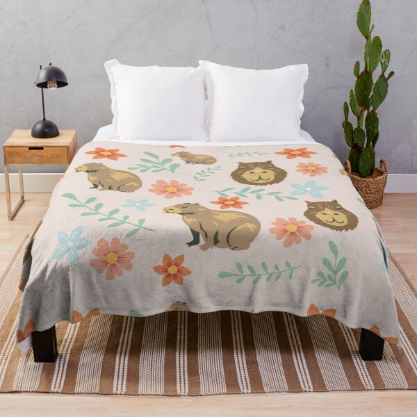 Item preview, Capybaras with flowers light brown designed and sold by ArlacV.