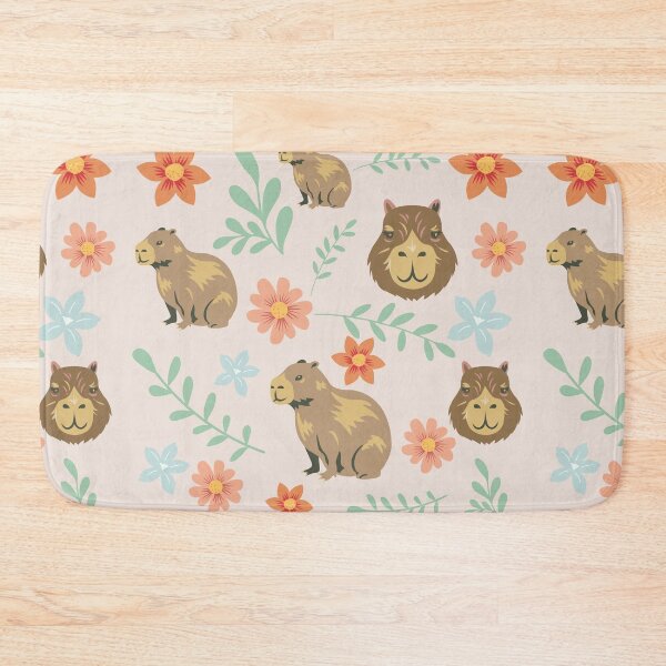 Item preview, Capybaras with flowers light brown designed and sold by ArlacV.