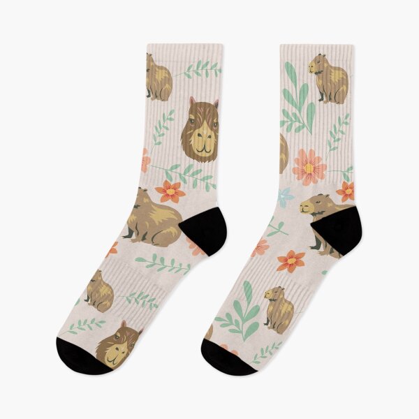 Item preview, Capybaras with flowers light brown designed and sold by ArlacV.