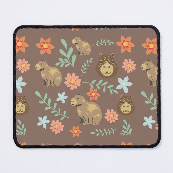 Item preview, Capybaras with flowers dark brown designed and sold by ArlacV.