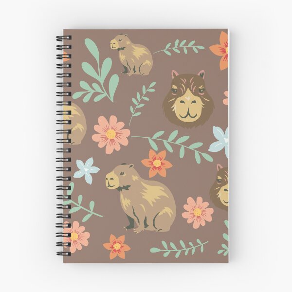 Item preview, Capybaras with flowers  dark brown designed and sold by ArlacV.