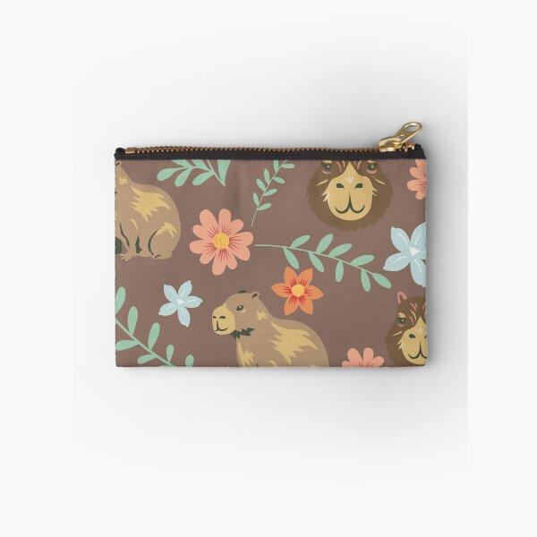 Item preview, Capybaras with flowers  dark brown designed and sold by ArlacV.
