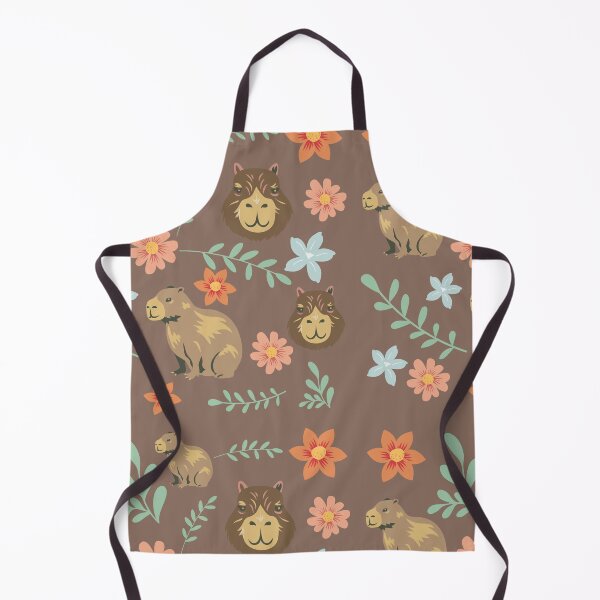 Item preview, Capybaras with flowers  dark brown designed and sold by ArlacV.