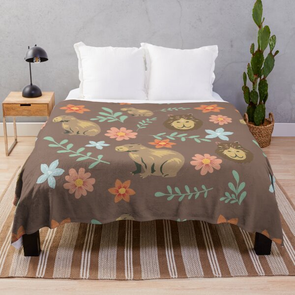 Item preview, Capybaras with flowers dark brown designed and sold by ArlacV.