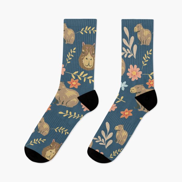 Item preview, Capybaras with flowers  blue designed and sold by ArlacV.