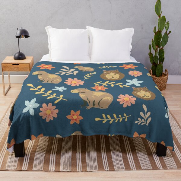 Item preview, Capybaras with flowers blue designed and sold by ArlacV.
