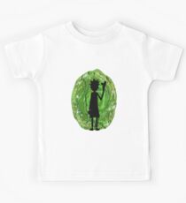 Rick and Morty - Portal Silhouette (alt) Kids Tee