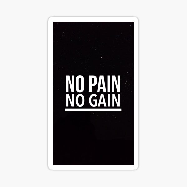 "No Pain No Gain Typography Quote " Sticker for Sale by Harry0007