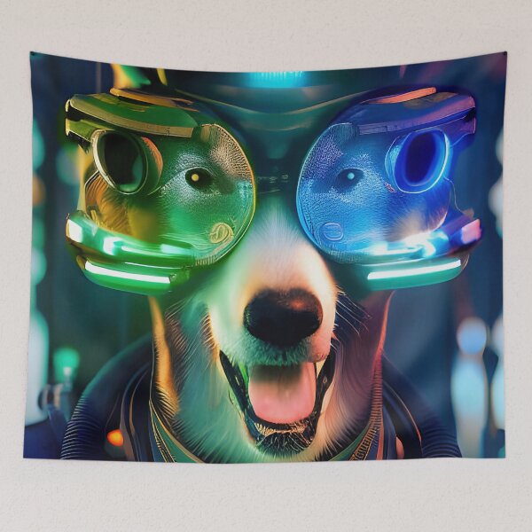 Item preview, Steampunk dog portrait. Digital graphical illustration designed and sold by 4Seasons.