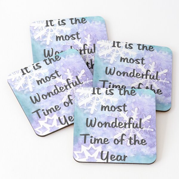 Item preview, It's the most wonderful Time of the Year with Snowflakes on a blue, green and purple background designed and sold by JuliasArtWorld.
