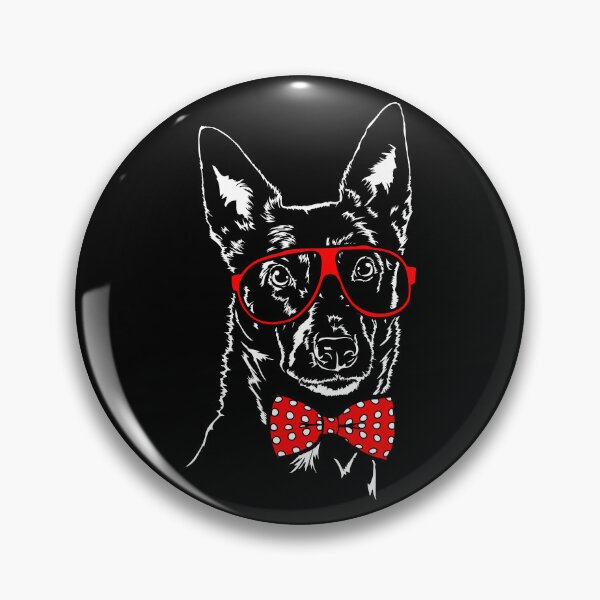 Item preview, Funny Australian Kelpie with Glasses Dog Portrait designed and sold by dogarts.