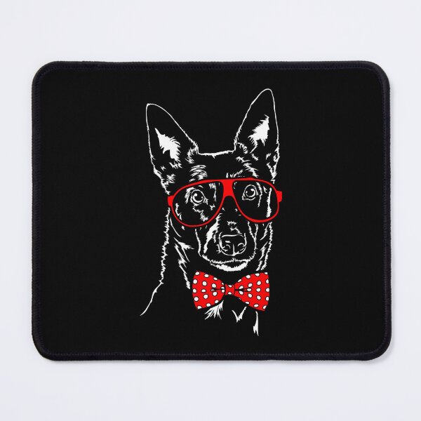 Item preview, Funny Australian Kelpie with Glasses Dog Portrait designed and sold by dogarts.
