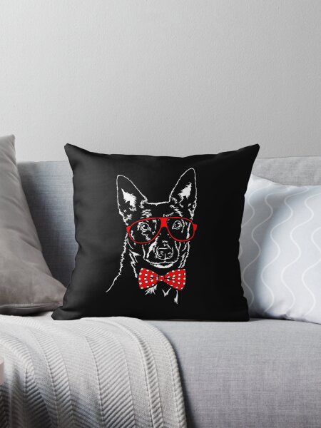 Item preview, Funny Australian Kelpie with Glasses Dog Portrait designed and sold by dogarts.