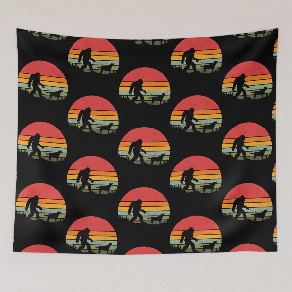 Item preview, Bigfoot Walking Labrador Retriever Dog Vintage Retro Funny Sasquatch designed and sold by UsingShapesd.