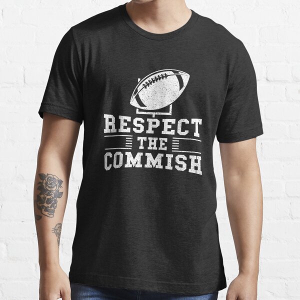 ESPN Fantasy Football Respect The Commish Emblem Logo T-Shirt