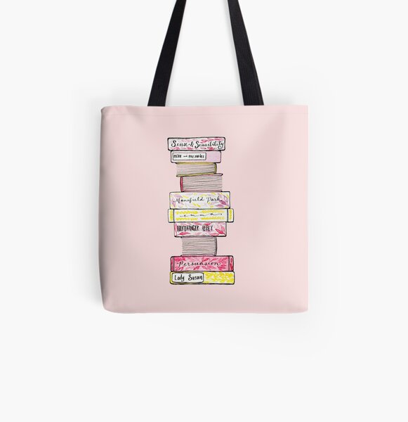 Novels of Jane Austen - Watercolor All Over Print Tote Bag