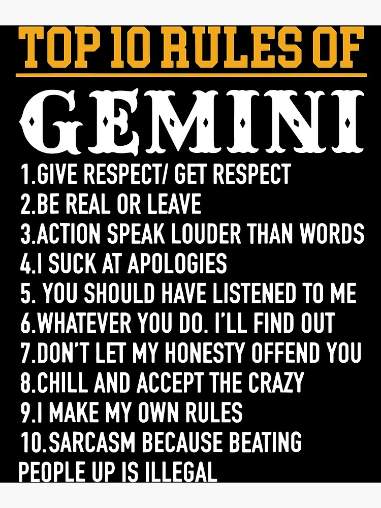Top 10 Rules Of Gemini May 21 June 21 Funny Gemini Zodiac