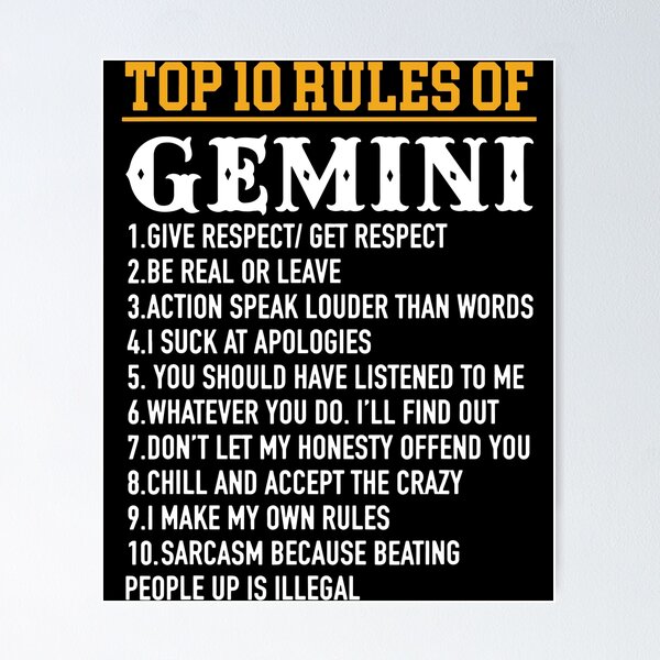 Top 10 Rules Of Gemini May 21 June 21 Funny Gemini Zodiac