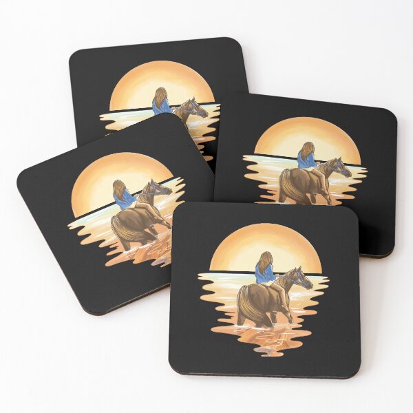 Item preview, Girl Riding Horse into The Sunset designed and sold by KaylaStudio.