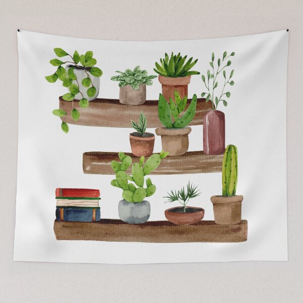 Item preview, Pot Plants on Book Shelves designed and sold by InspiredPamjoy.