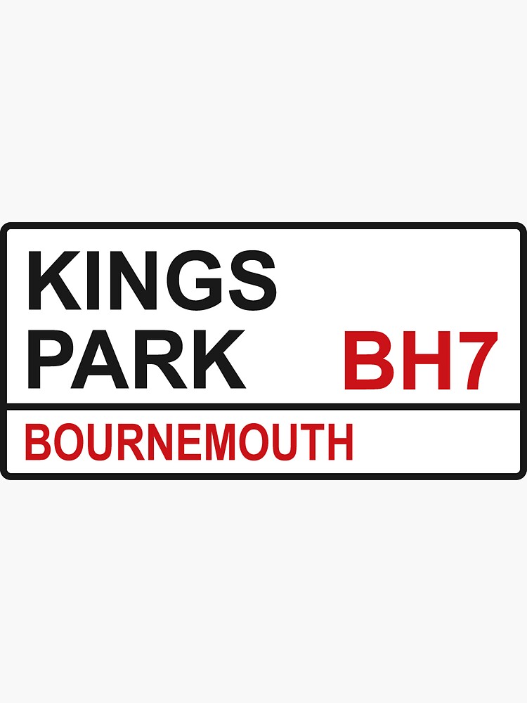 "Bournemouth Football Team Kings Park Street Sign" Sticker for Sale by