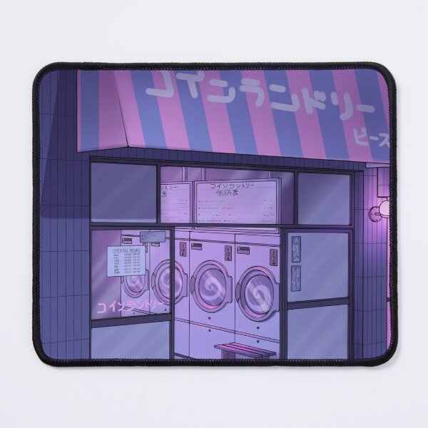Item preview, Laundromat at night designed and sold by Cool Cat With Hat Art.