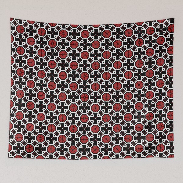 Item preview, Red White and Black Geometric Eastern Floral Pattern designed and sold by mrhighsky.