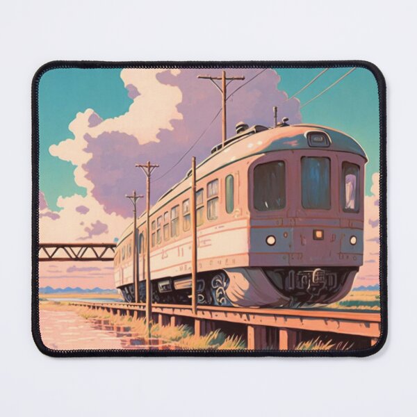 Aperçu de l'œuvre Vieux train japonais de style anime rétro créée et vendue par KaPrints.