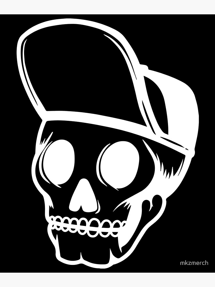 Premium Vector  Hip hop t shirt design with skull wearing cap