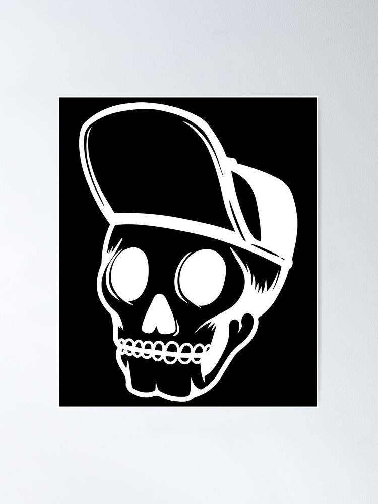 Premium Vector  Hip hop t shirt design with skull wearing cap