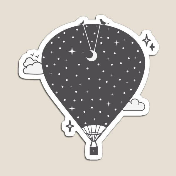 Hot air balloon at night Imán