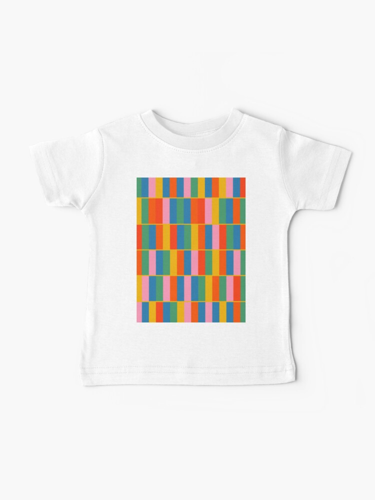 Long Blocks Colorful Geometric Check Pattern in Rainbow Pop Colors