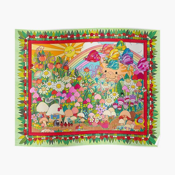 Happy Cat Garden Poster