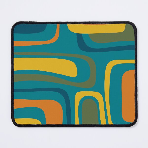 Item preview, Palm Springs Retro Midcentury Modern Abstract Pattern in Moroccan Orange, Mustard, Olive, Blue, and Teal designed and sold by kierkegaard.