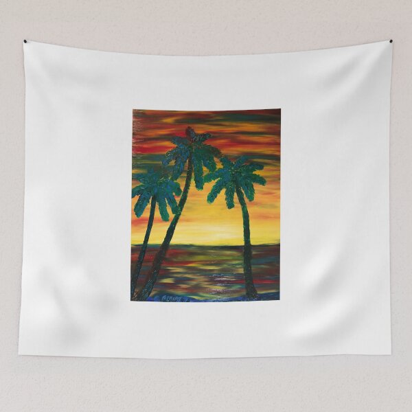 Item preview, 3 Palms Ocean Sunset Finger Painted Matt Kinnaman MKinnamanArt designed and sold by MKinnamanArt.