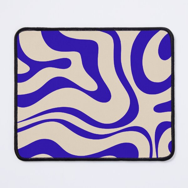Item preview, Retro Modern Liquid Swirl Abstract Pattern Square in Cobalt Blue designed and sold by kierkegaard.
