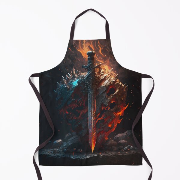 Item preview, Flaming sword with stone shield designed and sold by PM-Artistic.