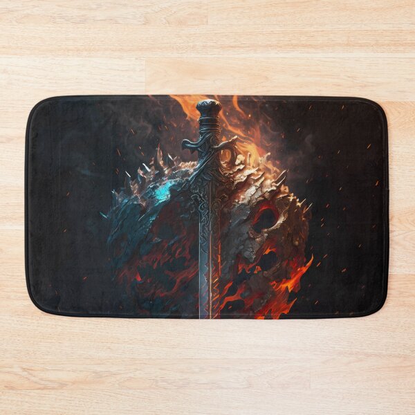 Item preview, Flaming sword with stone shield designed and sold by PM-Artistic.