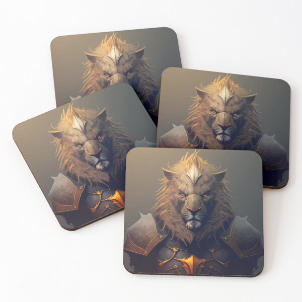 Item preview, Mashup Photorealistic Male Lion Version 1 & Epic Knight with Golden Light designed and sold by PM-Artistic.
