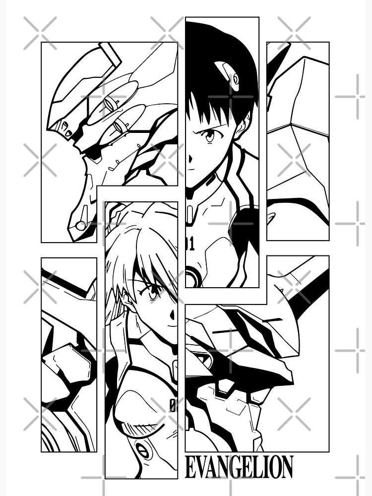 Shinji Ikari and Asuka Langley - Eva 02 and Eva 01 (NO