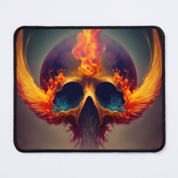 Item preview, Mashup Extremely Realistic Skull in Abstract Version 4 & Flaming Angel Wings Version 1 designed and sold by PM-Artistic.