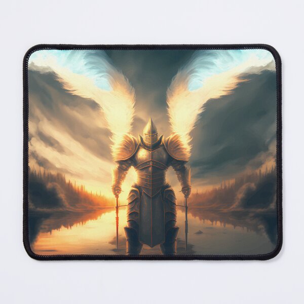 Item preview, Mashup Scenery with Water and Reflections of the Sun & Dark Fantasy Knight with Flaming Lance designed and sold by PM-Artistic.