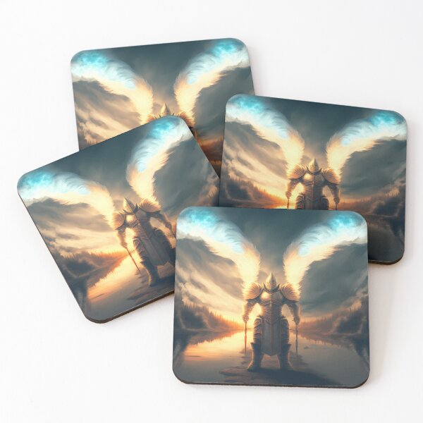 Item preview, Mashup Scenery with Water and Reflections of the Sun & Dark Fantasy Knight with Flaming Lance designed and sold by PM-Artistic.