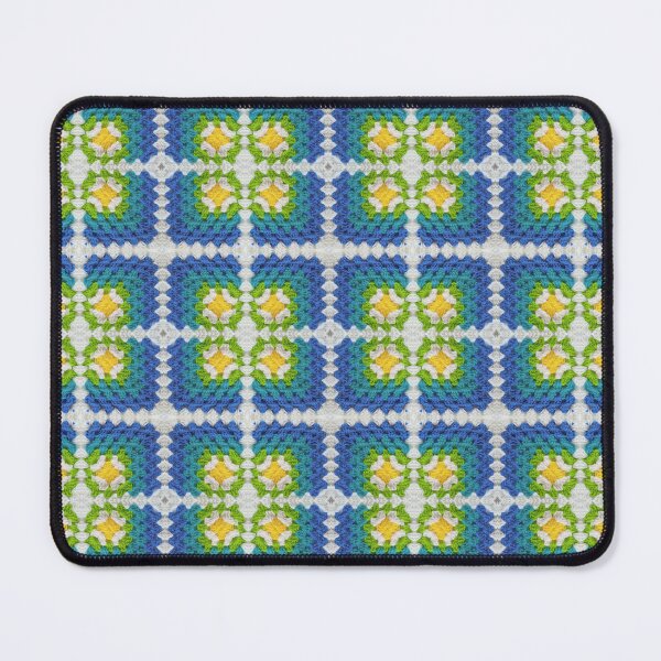 Item preview, Crochet Granny Square Pattern in Blue with Daisy Flowers designed and sold by Sasidenidesign.