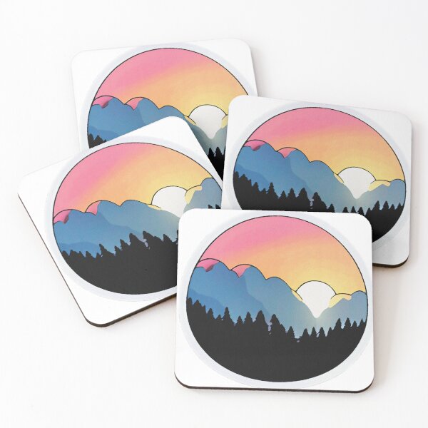 Artikelvorschau, Majestätische Sonnenuntergangsberge und Walddesign entworfen und verkauft von Litheon.