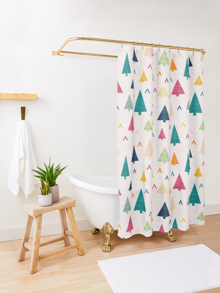 Alternate view of Christmas tree Shower Curtain