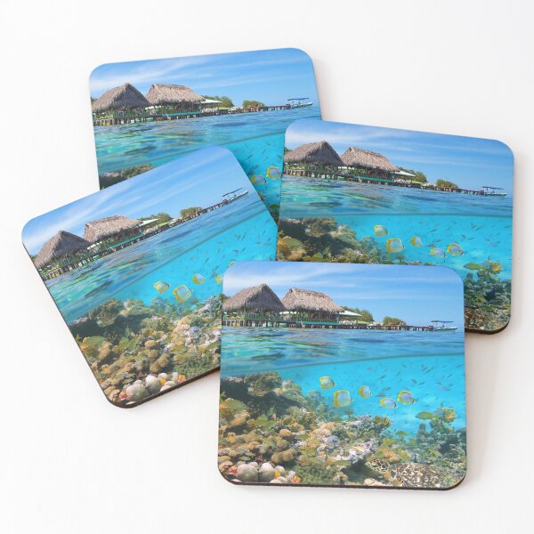 Item preview, Tropical restaurant and coral reef Caribbean sea designed and sold by Seaphotoart.