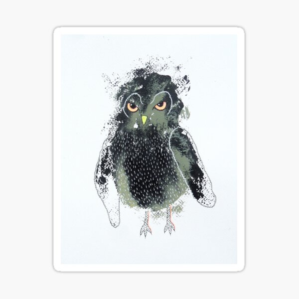 Owl with monocle print by Elena Schweitzer