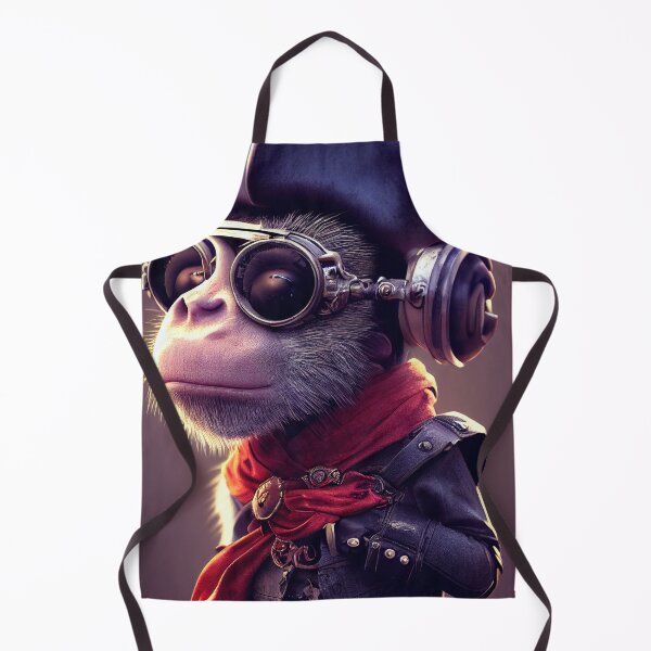 Item preview, The Cyber-Monkey of the High Seas: A Tiny, Cute, and Futuristic Pirate Pal designed and sold by MimozaStudio.