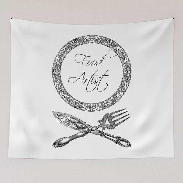 Item preview, 'Food Artist' Luxury Restaurant Design - Retro Illustration Design for T-shirts, mugs, phone cases and other accessories designed and sold by Ridiculam Toga.